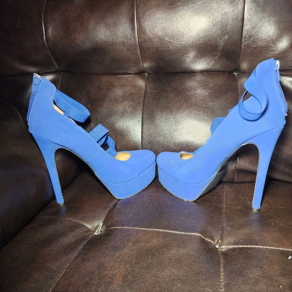 Sassy Sexy Blue Heels size 9 - Picture 2 of 6